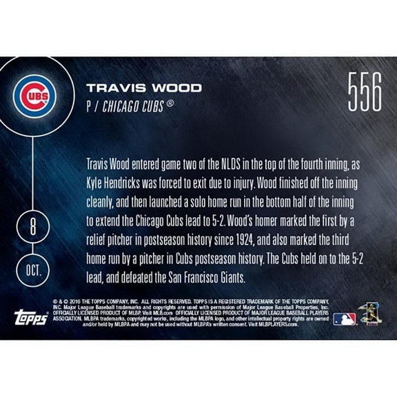 Topps TPS 16TN 0556 C MLB Chicago Cubs Travis Wood...