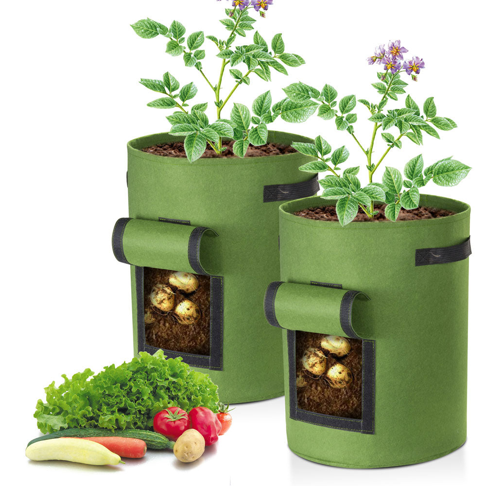 Yescom Pack of 2 10 Gallon Potato Grow Bags Fabric Pots w/ Handles