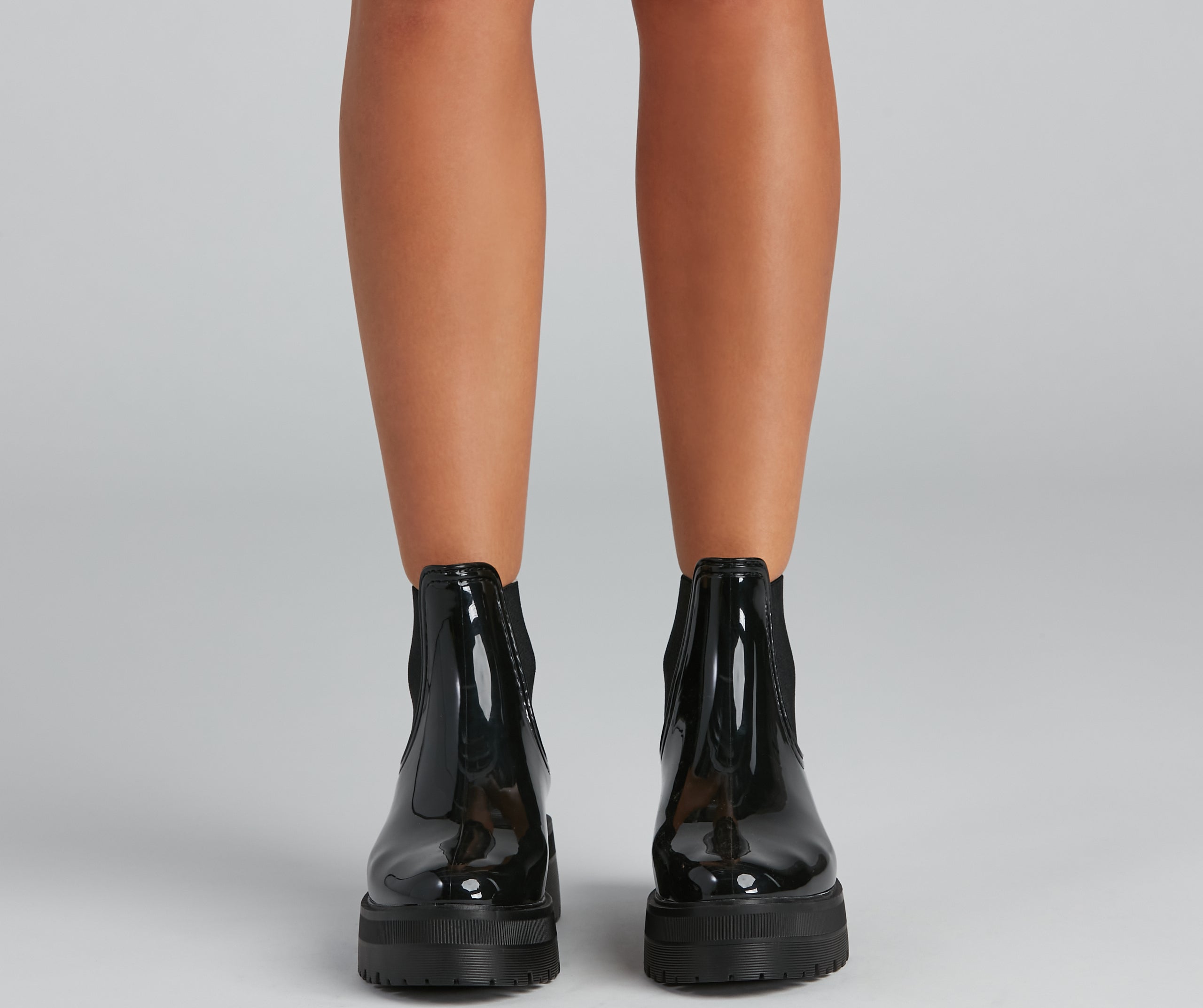 One True Lug Patent Chunky Boots