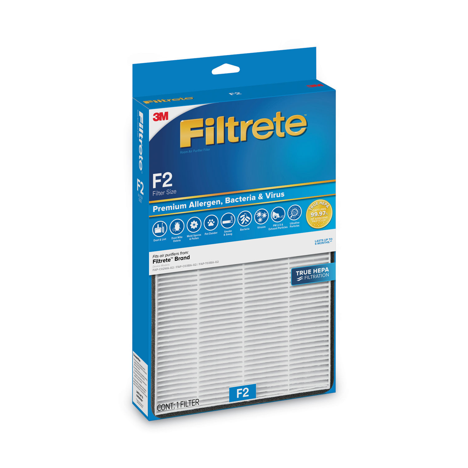 Premium True HEPA Room Air Purifier Filter by Filtreteandtrade; MMMFAPFF2N4