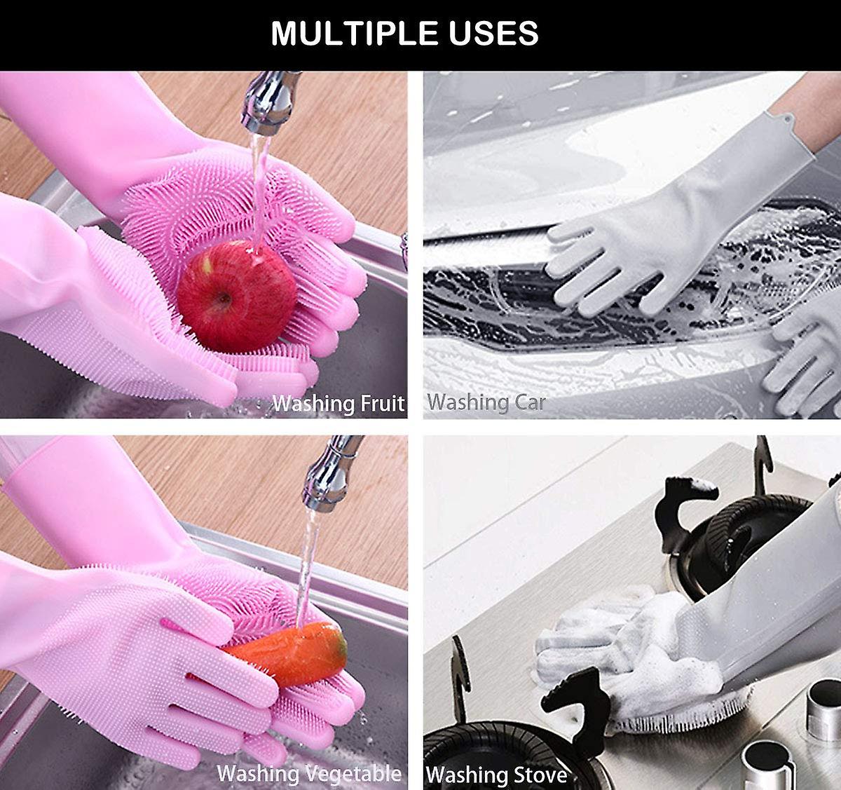 Pet Grooming Gloves For Bathing And Hair Removal， Dogs And Cats Bath Shampoo Brush ， Soft And Durable Silicone Scrubber Glove For Pets Shower Like Hor