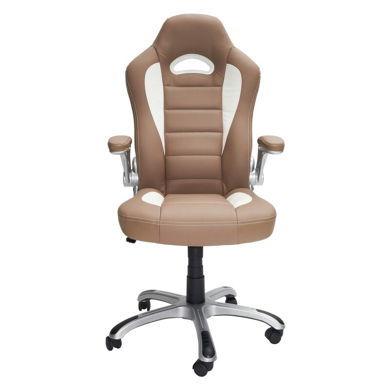 Camel High Back Sport Race Executive Office Chair with Flip Up Arms