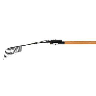 Husky 53 in. Long Wood Handle 22 in. Steel Leaf Rake 77844-950