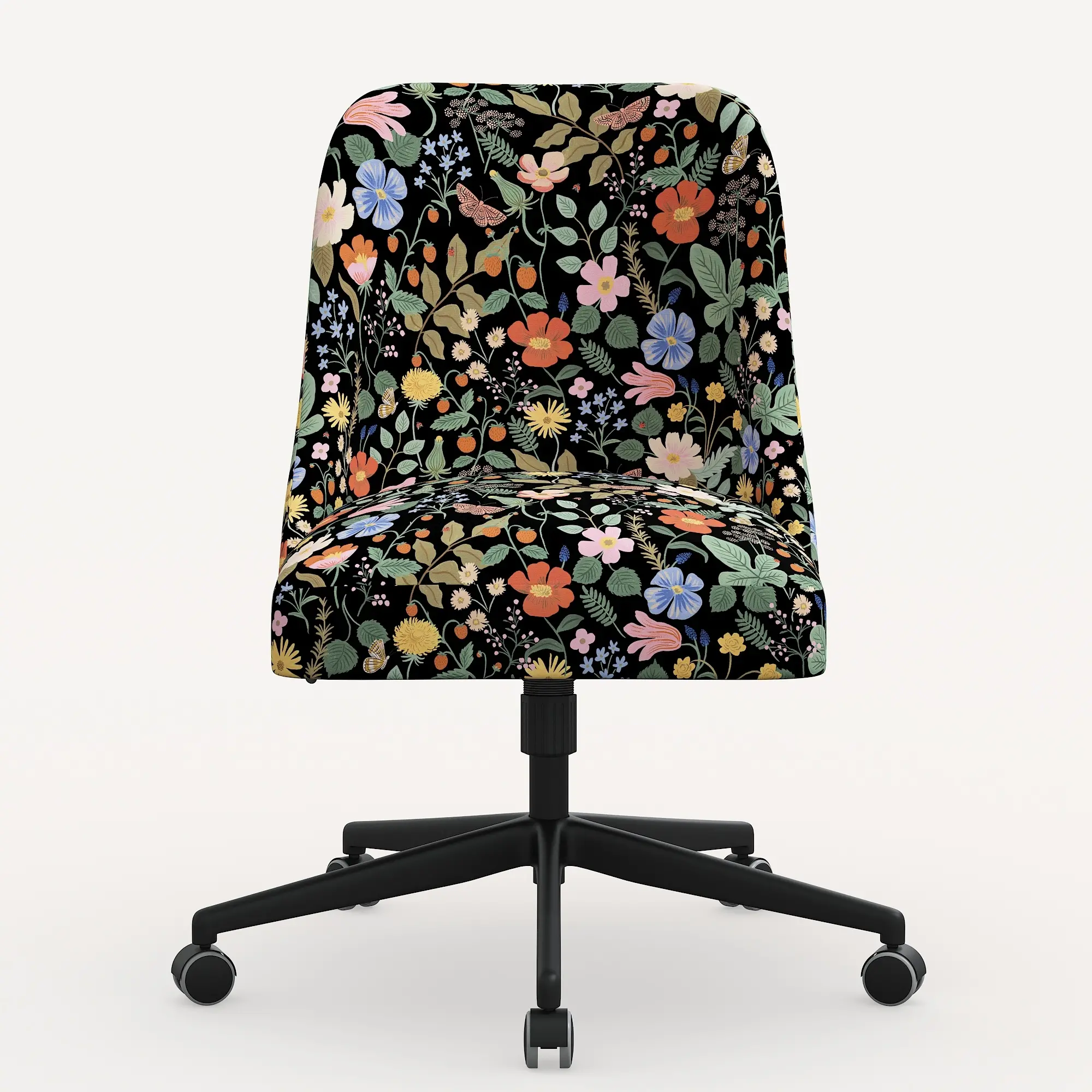 Rifle Paper Co. Oxford Black Strawberry Black Office Chair