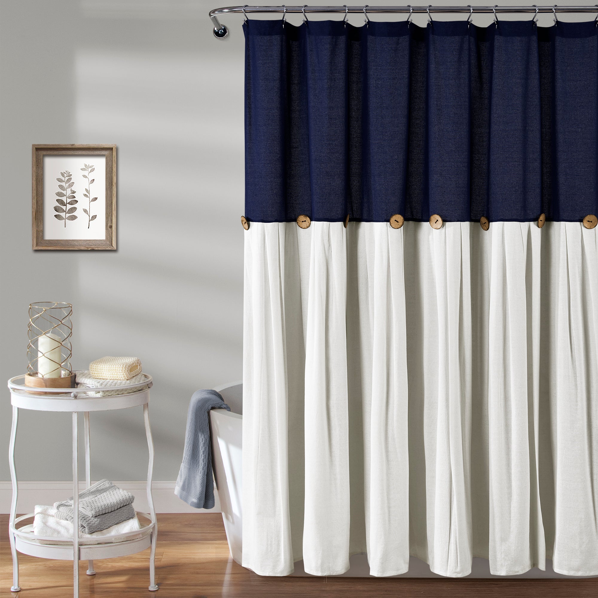 Linen Button Shower Curtain