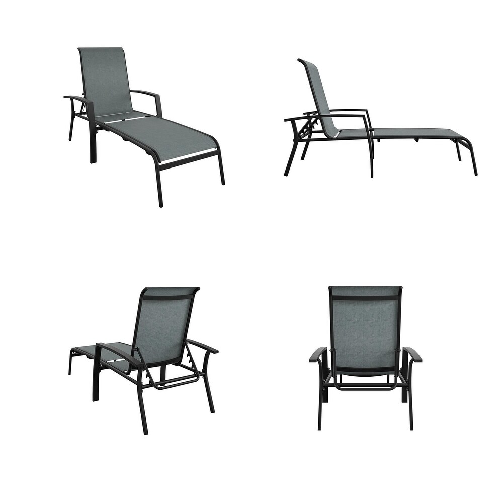 COSCO Outdoor Aluminum Chaise Lounge Chair (Set of 2)   N/A