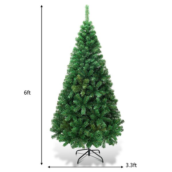 Costway 5Ft/6Ft/7Ft/8Ft Artificial PVC Christmas Tree W/Stand Holiday