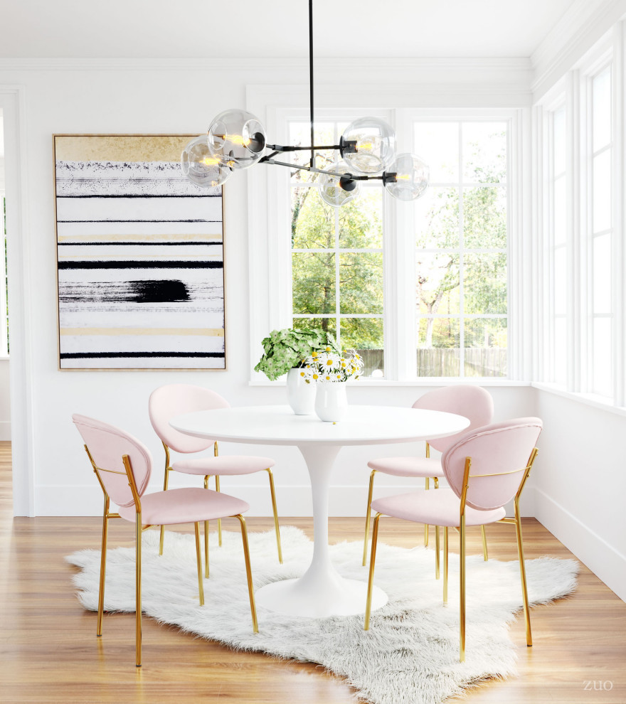 Clyde Dining Chair (Set of 2) Pink  ampGold   Midcentury   Dining Chairs   by Sideboards and Things  Houzz