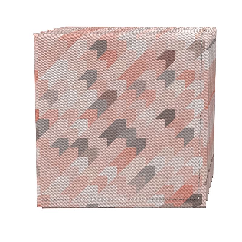 Napkin Set of 4， 100% Cotton， 20x20， Pink Arrow Abstract