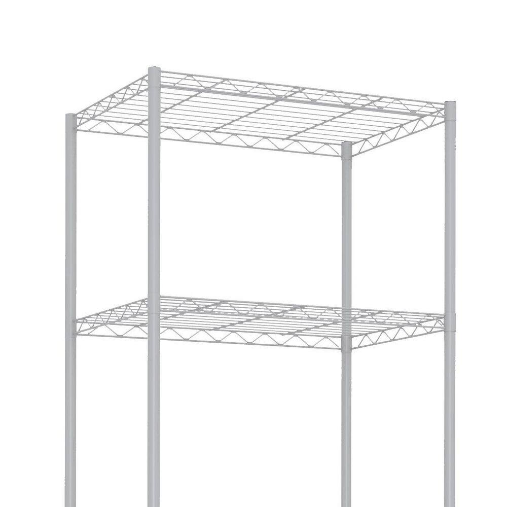 Home Basics Steel 5 Tier Steel Wire Garage Storage Shelving Unit 21 in. W x 13.80 in. D x 61 in. H White HDC59701