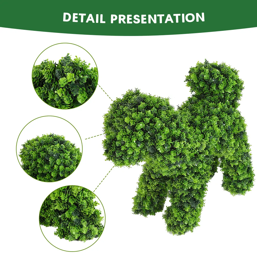 DW1 4 Garden Supplies 3D Green Ornament Plant Modeling Artificial Topiary Grass Animals for Outdoor Garden Decor