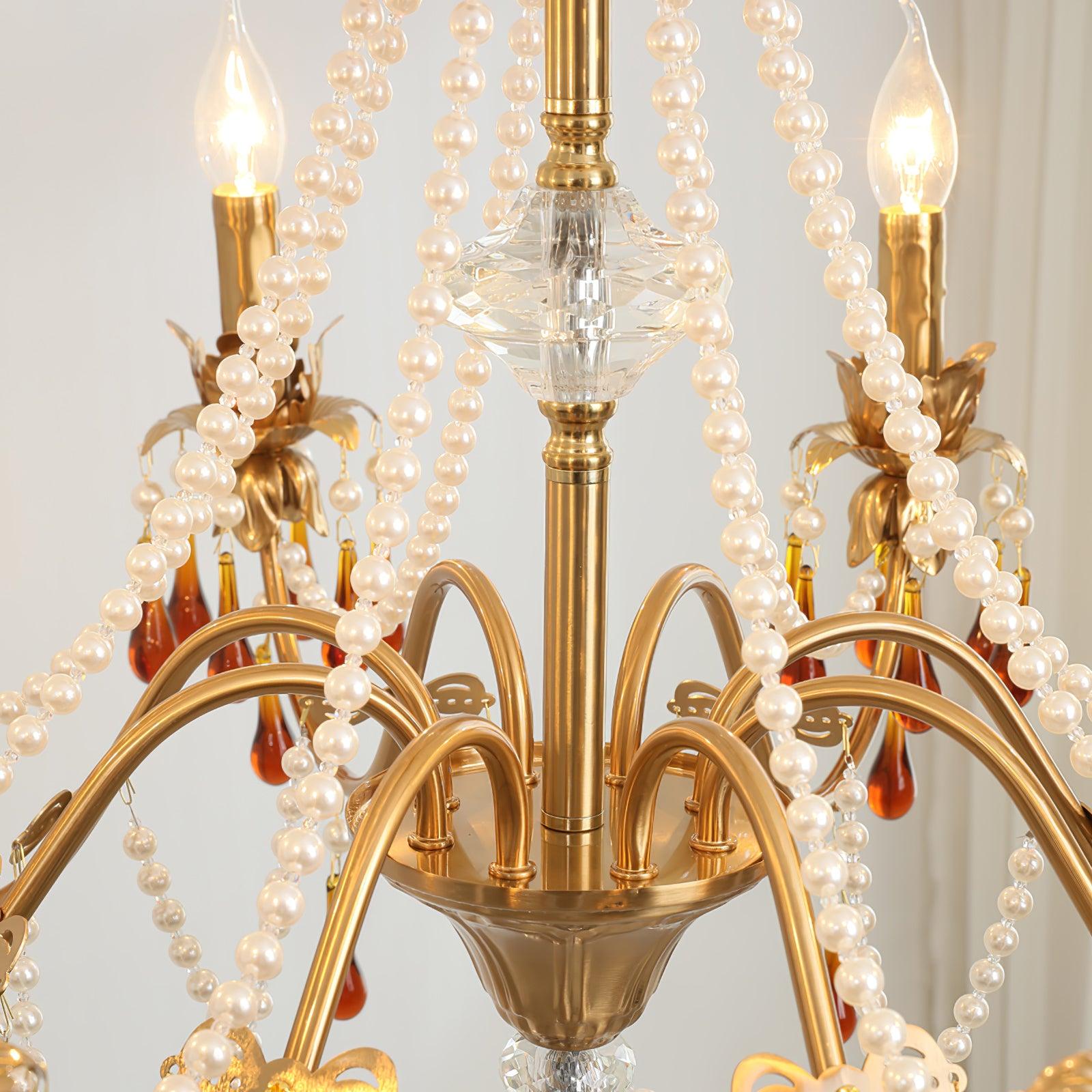 Aureate Amber Crystal Chandelier