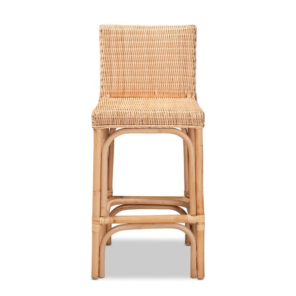 Athena Modern and Contemporary Natural Finished Rattan Counter Stool