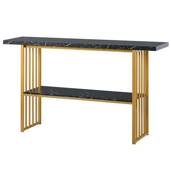 Extra Long Entryway Table Console Table with 2 Shelves