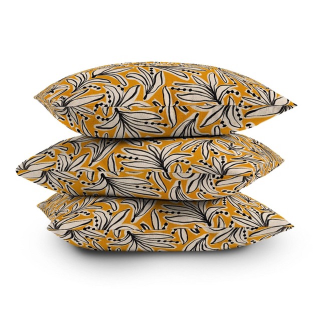 Alisa Galitsyna Lily Flower Outdoor Throw Pillow Yellow Deny Designs