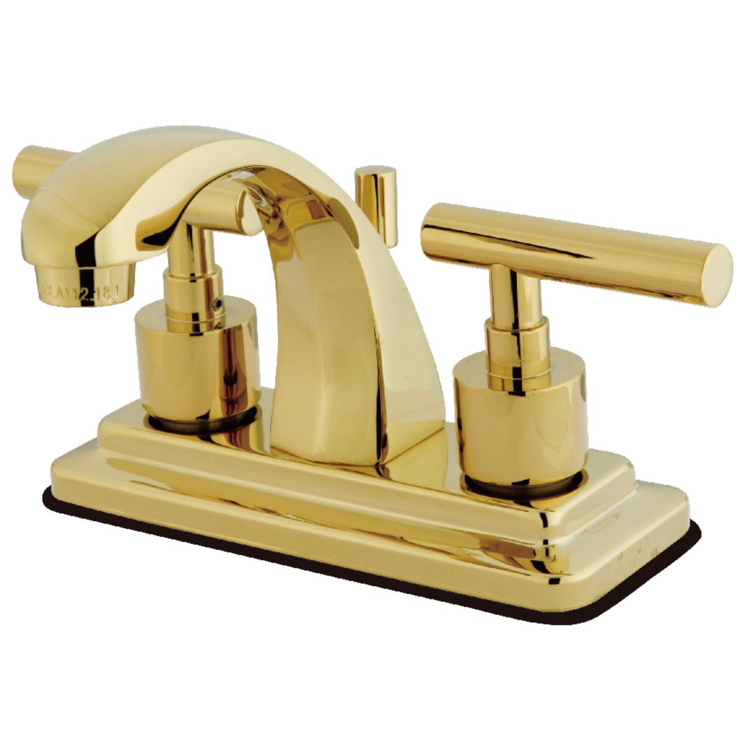 Kingston Brass KS4642CML 4 in. Centerset Bathroom Faucet， Polished Brass