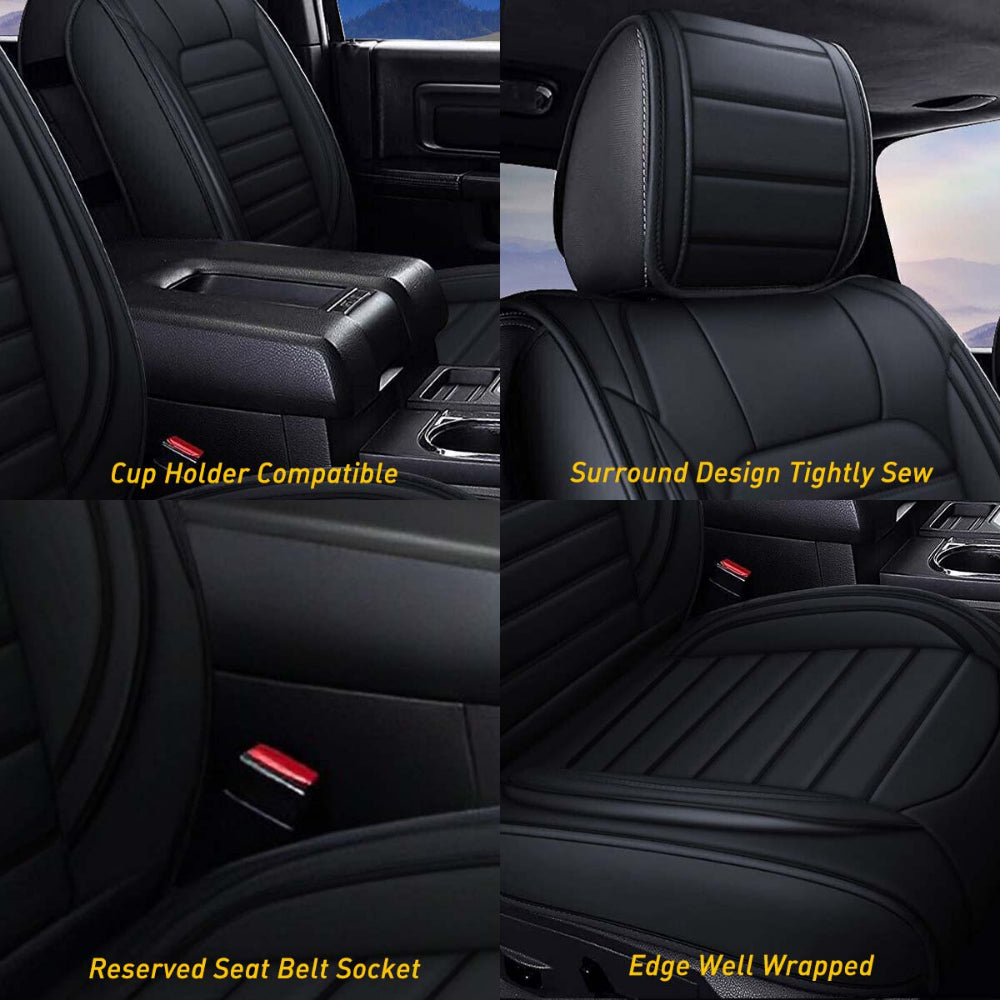 Car Seat Covers Full Set 2008-2022 Tundra Truck Crew Cab Crewmax Double Extended Cab Regular Cab(Full Set， Black)