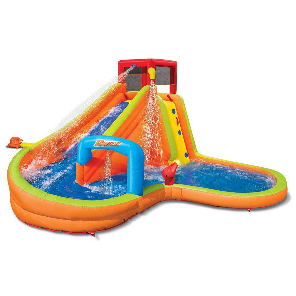 BANZAI Lazy River Inflatable Outdoor Adventure Water Park Slide and Splash Pool BAN-90354