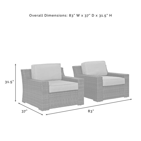 Beaufort 2Pc Outdoor Wicker Chair Set