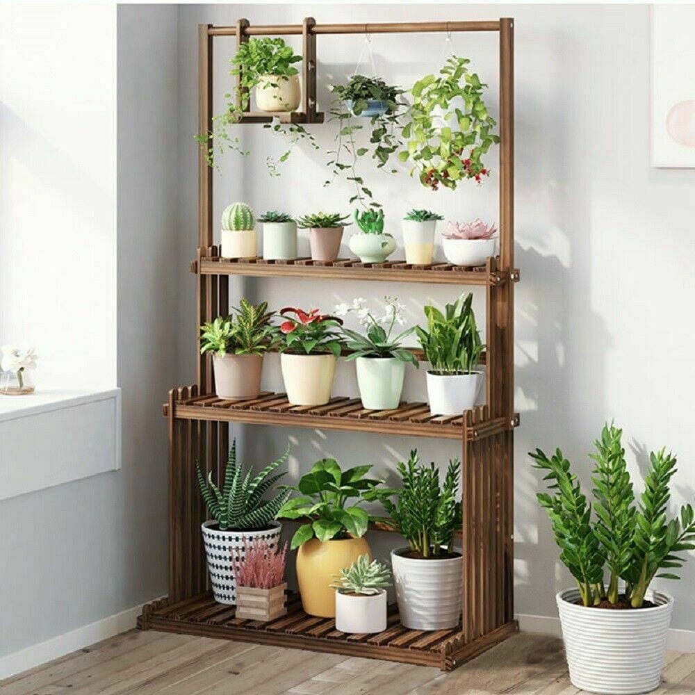 Heavy Duty Hanging Plant Stand Shelving Unit Flower Pot Rack