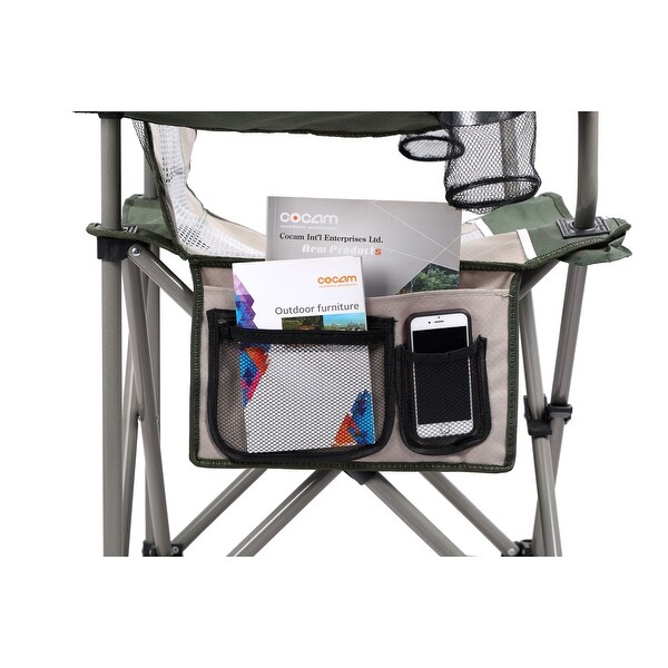 Oversized Mesh Back Camping Folding Chair Heavy Duty Support 350 LBS Collapsible Steel Frame