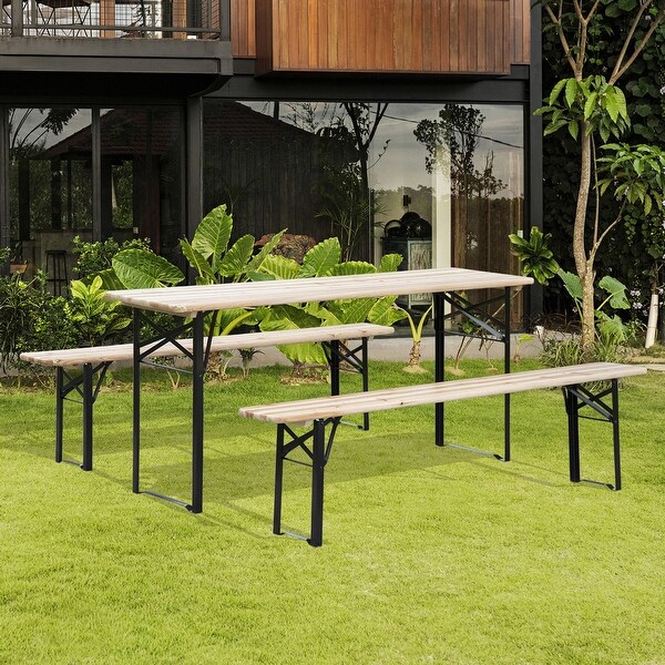 Folding Design Patio Picnic Table And Bench Set