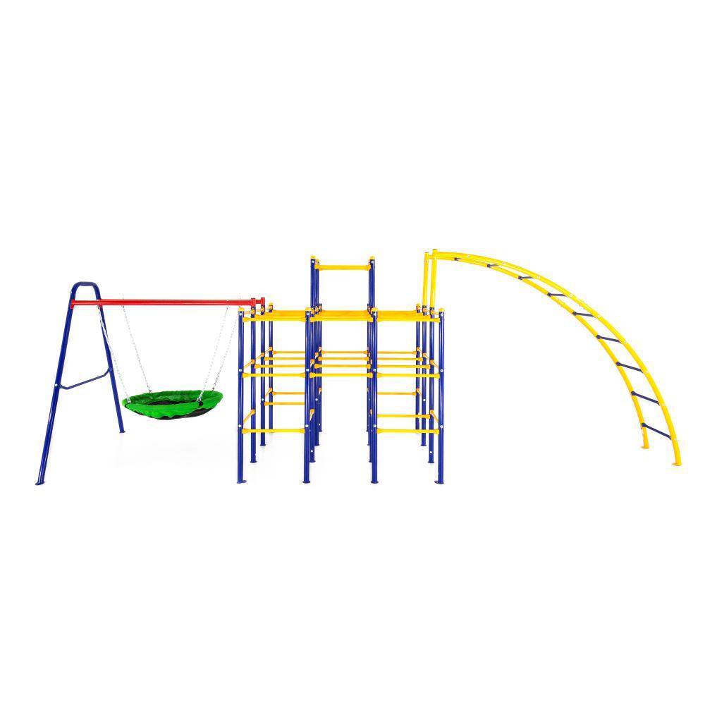 ACTIVPLAY Modular Jungle Gym with Saucer Swing and Arched Ladder Climber APJGC2