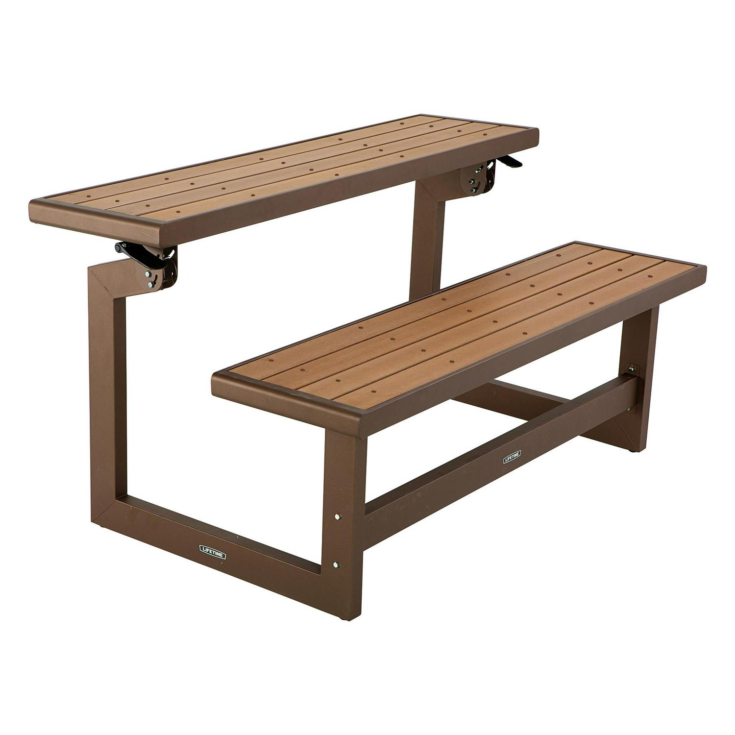 Lifetime Outdoor Wood Grain Convertible Bench