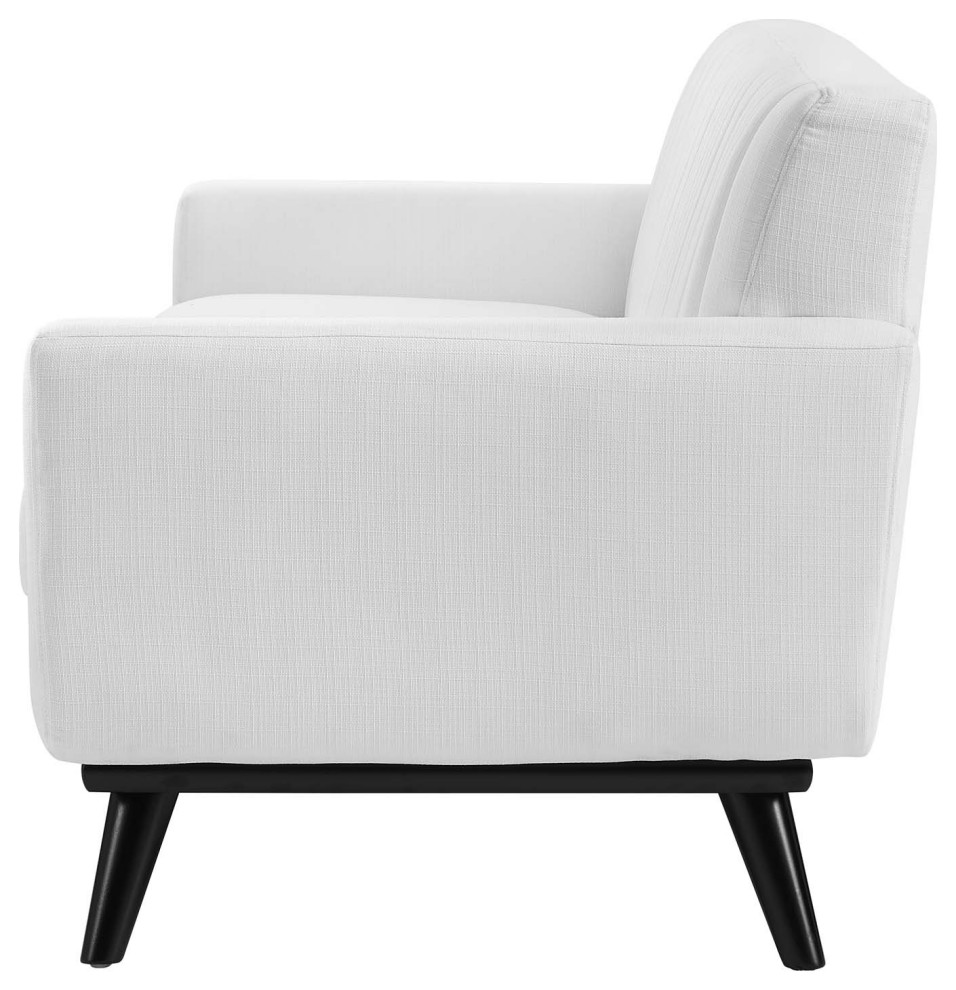 Tufted Sofa  Fabric  White  Modern  Living Lounge Room Hotel Lobby Hospitality   Midcentury   Sofas   by House Bound  Houzz