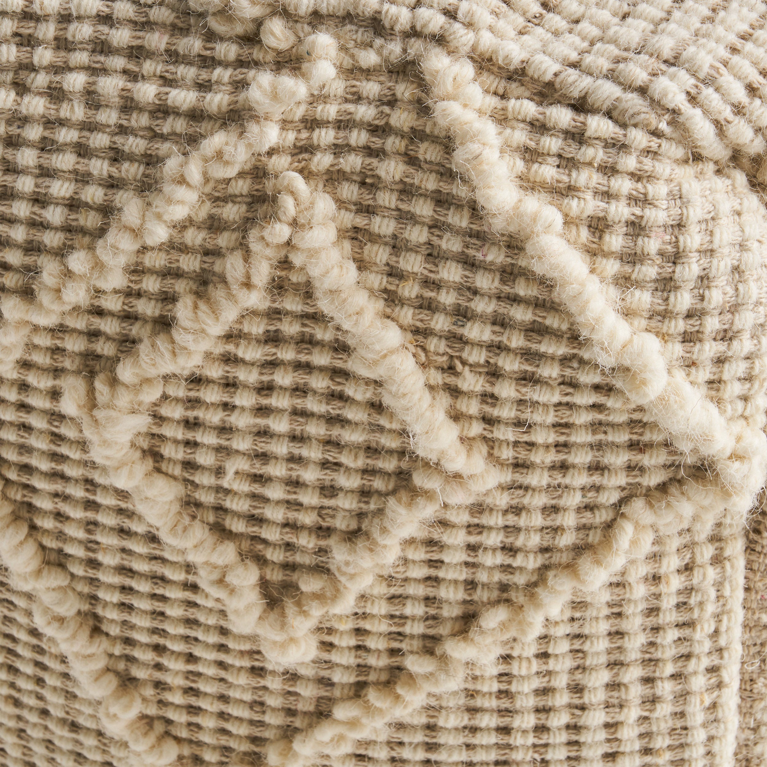 Cristina Boho Wool and Cotton Ottoman Pouf