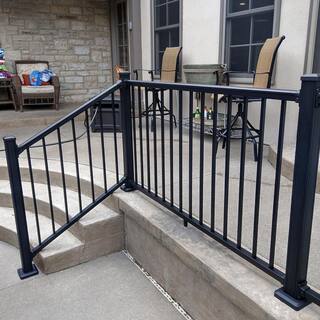 Weatherables Stanford 36 in. H x 72 in. W Textured Black Aluminum Railing Kit CBR-B36-A6