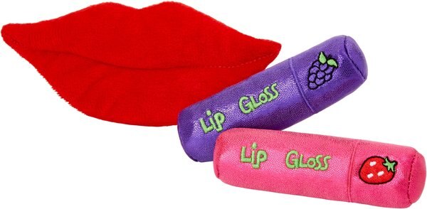 Frisco Retro Lip Gloss Plush Cat Toy with Catnip， 3 count