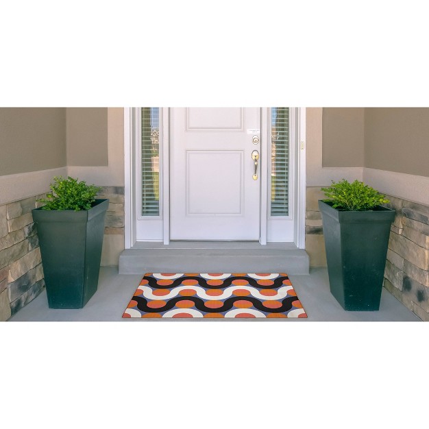 Rexford Washable Outdoor Rug Orange pink Linon