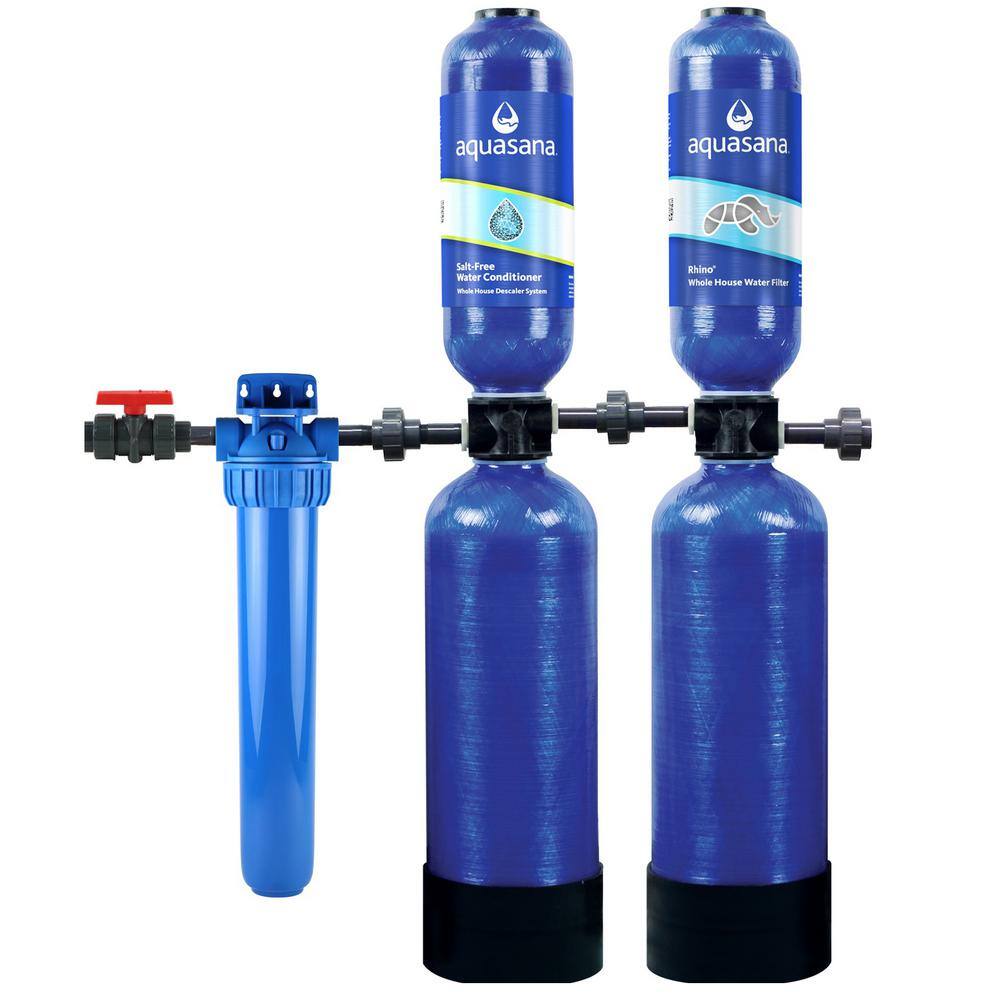 Aquasana Rhino Series 6-Stage 1000000 Gal. Whole House Water Filtration System with Whole House Salt-Free Water Conditioner THD-1000-BUNDLE