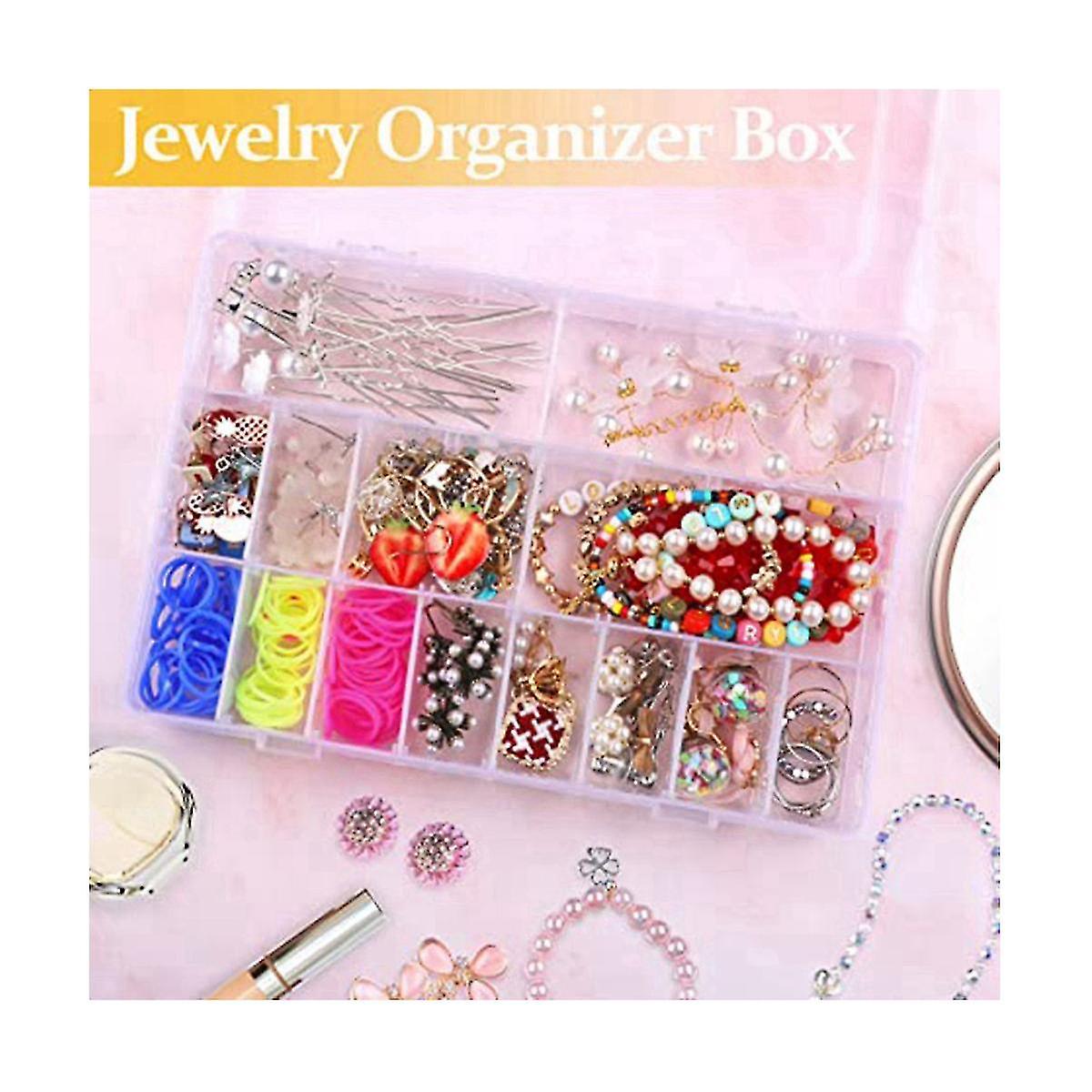 Clear Storage Box， Storage Box With Adjustable Dividers， Craft Storage Box， For Diy Jewelry Storage