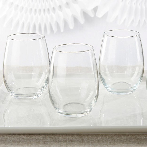 Kate Aspen Clear Stemless Wine Glasses Case Of 12