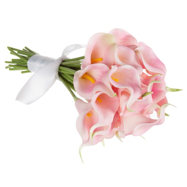 Nature Spring Faux Calla Lily Bundle - 24， Coral