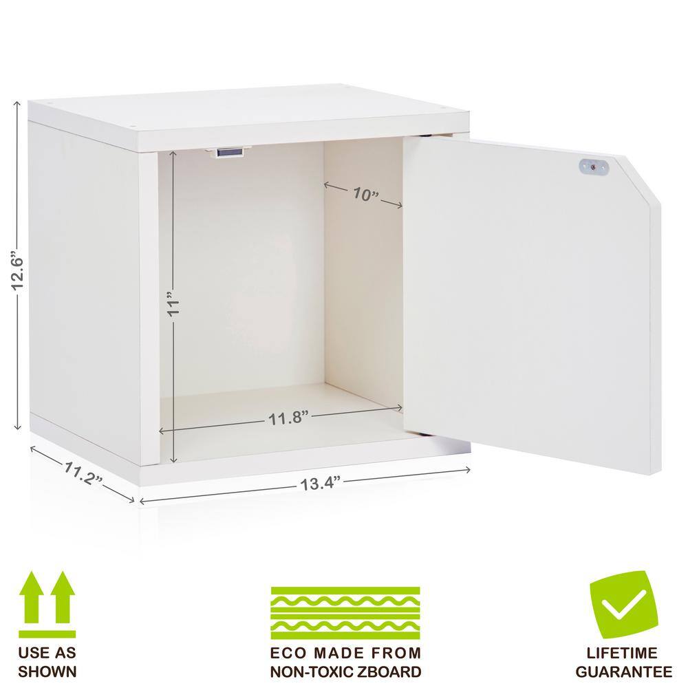 Way Basics 12.6 in. H x 13.4 in. W x 11.2 in. D White Recycled Materials 1-Cube Organizer C-DCUBE-WE