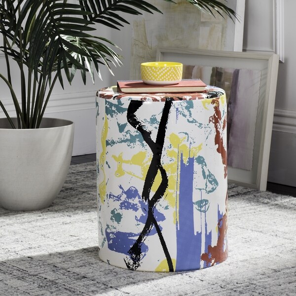 SAFAVIEH Kes Modern Abstract Ceramic Decorative Garden Stool