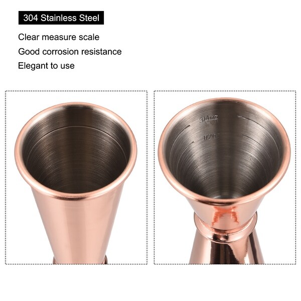 1oz/2oz Stainless Steel Cocktail Jigger Shot Glass Measuring Cup - 12cm x 4.6cm