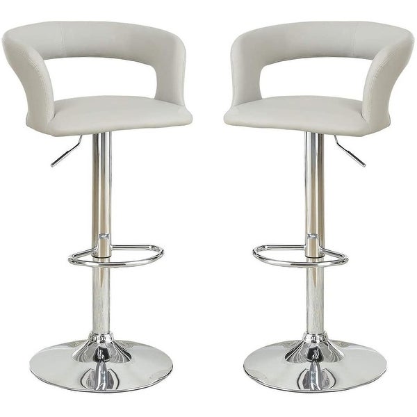 Adjustable Height Bar Stool ，PVC / Faux Leather ，Set of 2