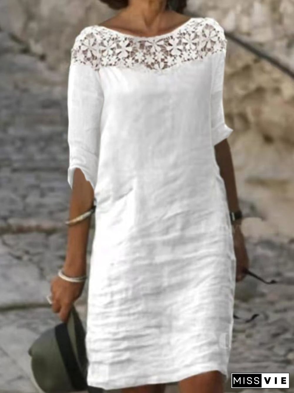 3/4 Sleeve Lace Casual Dress