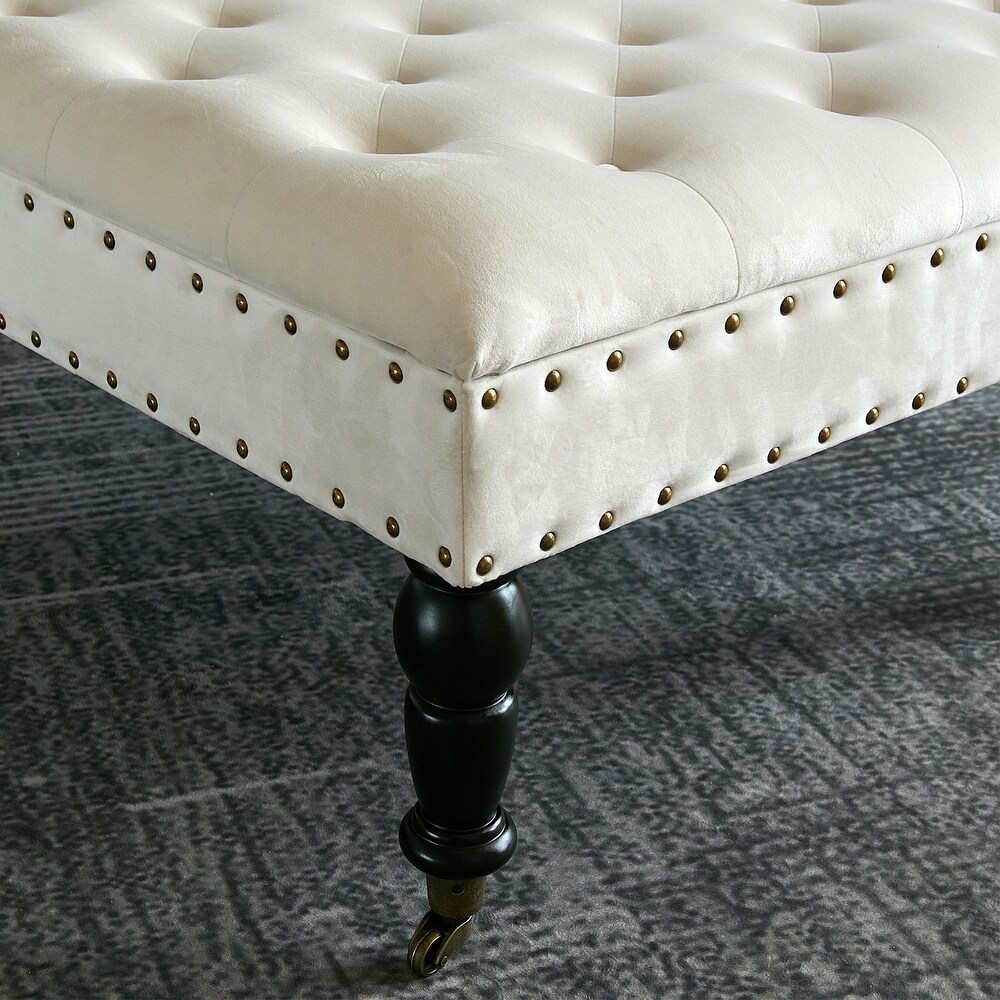 Home Soft Things Supersoft Tufted Coffee Table Ottoman   33\