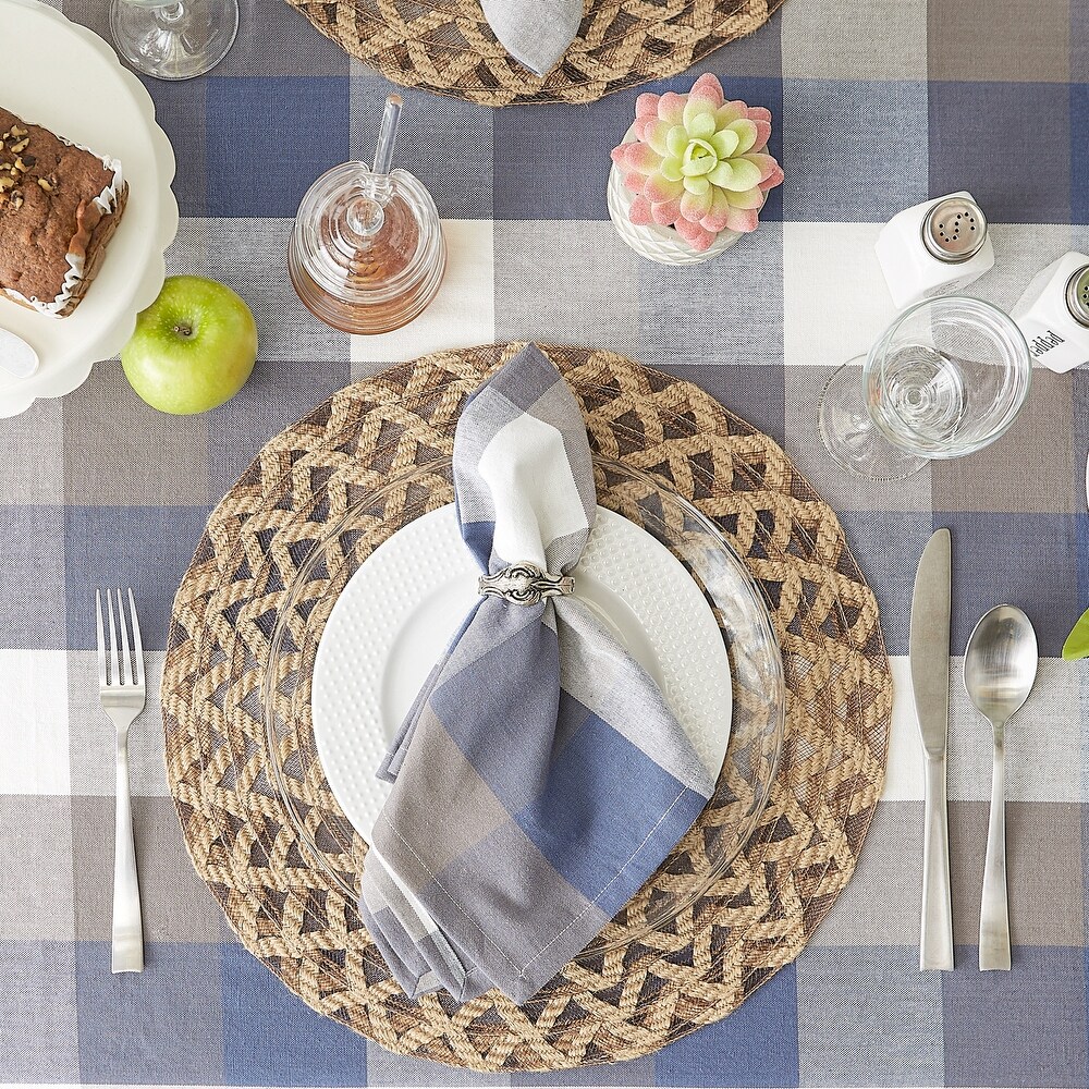 DII Tri Color Check Tablecloth 70 Round