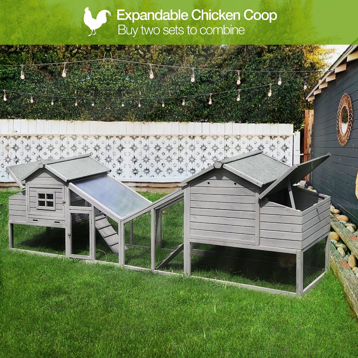 Aivituvin Rabbit Hutch and Chicken Coop， 39.4-in