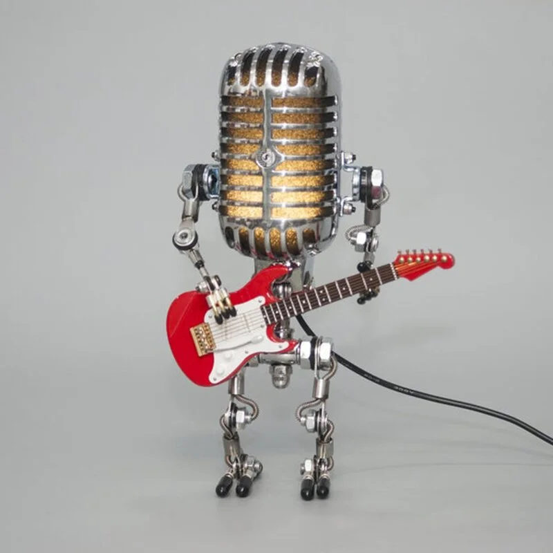 🔥  49% OFF🎁Vintage Metal Microphone Robot Desk Lamp🎸