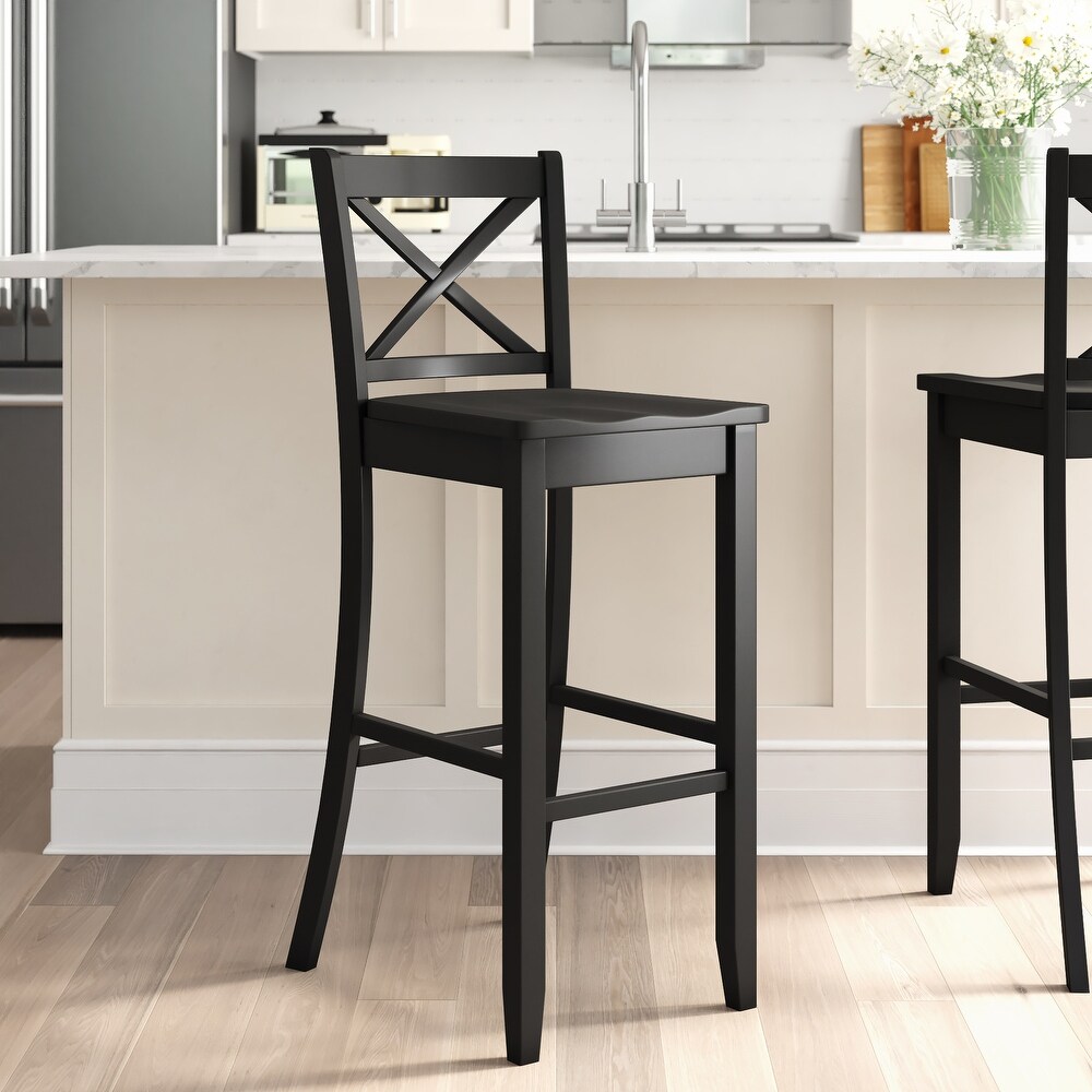 Copper Grove Frunza Black 30 inch X back Bar Stool