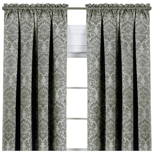 Kate Aurora Royal Living 2 Piece Rod Pocket Damask Design 95 Blackout Curtain Panels