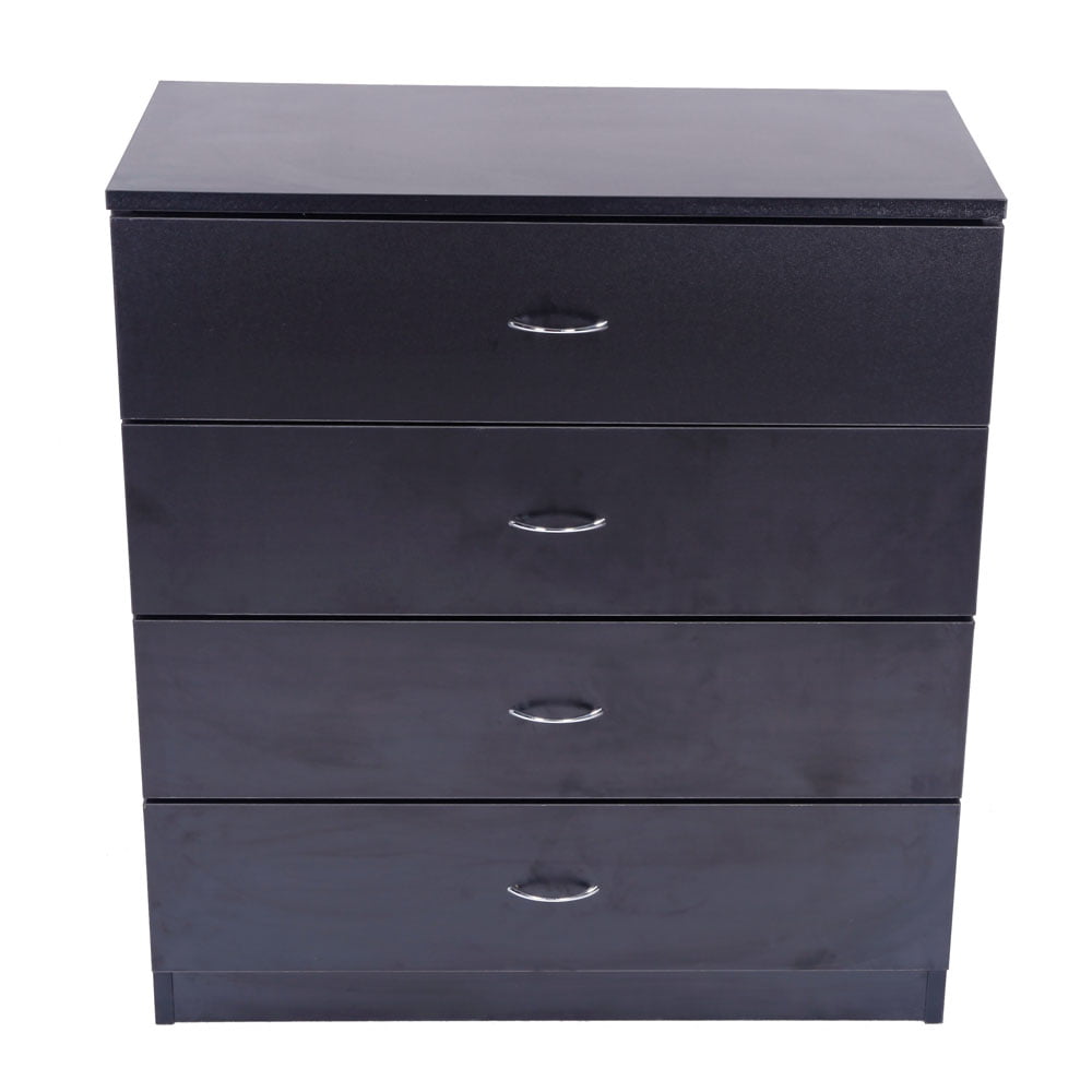 Dresser with 4 Drawers, Modern Chest of Drawers Black, Dresser Chest with Wide Storage Space, Functional Organizer for Bedroom, Living Room, Closet, Entryway, Hallway