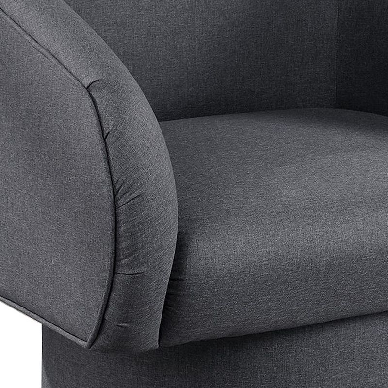 Tim 30 Inch Fabric Upholstered Accent Chair， 360 Swivel Seat， Gray